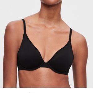 NWT GAP Bare Natural Double-Knit Plunge Bra Black 36B